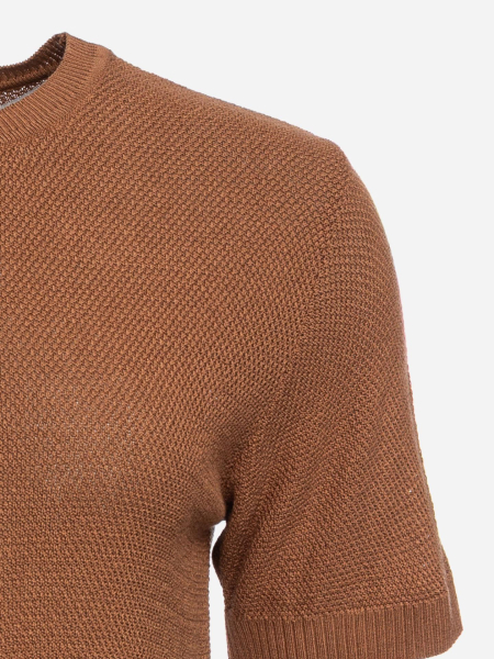 Strick-T-Shirt in Mocca