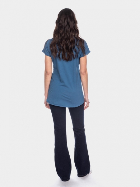 Longshirt aus Bio Baumwolle in blau