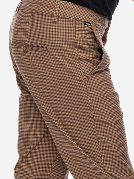 Stoffhose im Chino-Stil mit Karo