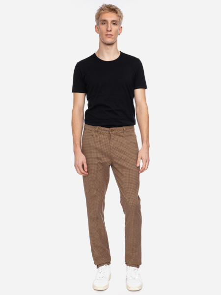 Stoffhose im Chino-Stil mit Karo