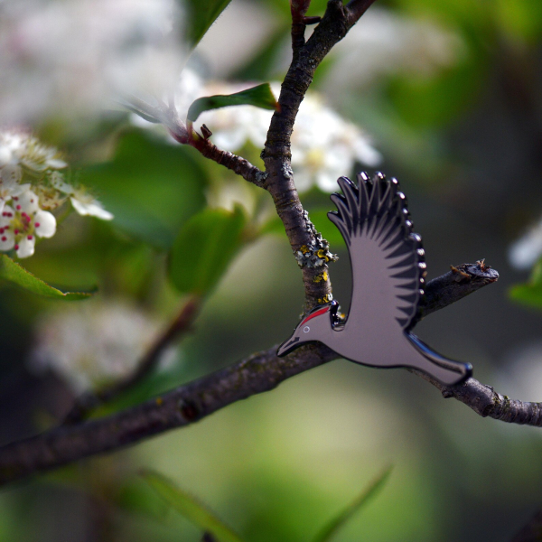 Emaille-Brosche Vogel