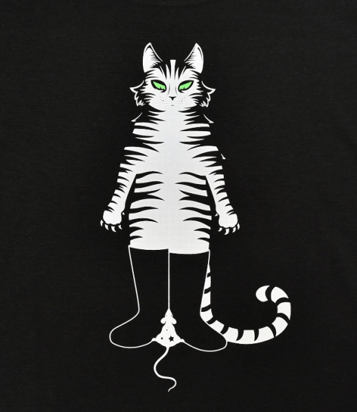 schwarzes Print-Shirt