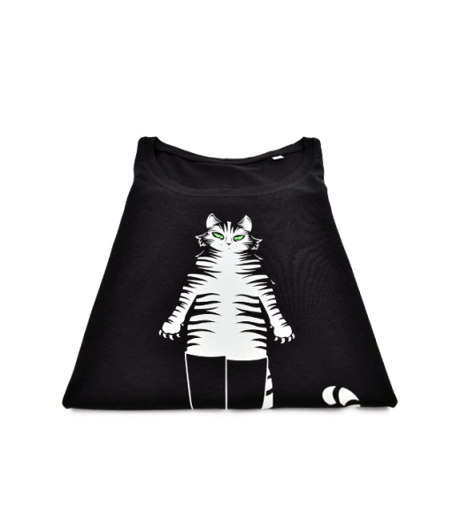 schwarzes Print-Shirt