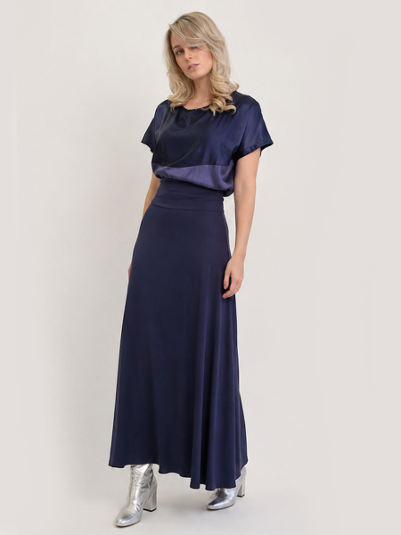 Blauer Maxi-Rock aus Viskose