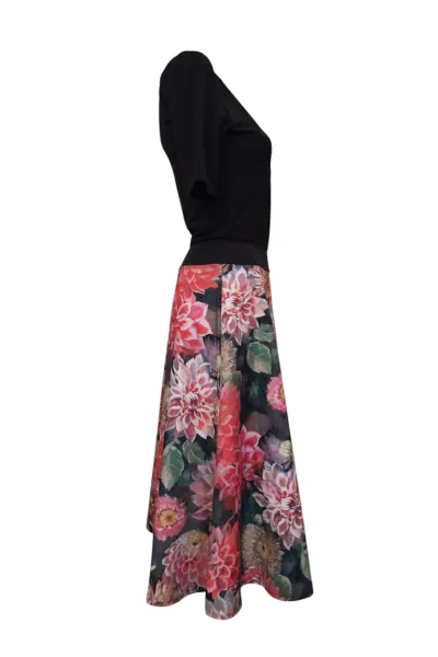 Kleid mit Dahlien-Design