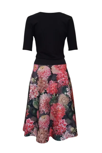 Kleid mit Dahlien-Design