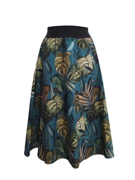 Midirock mit Blatt-Muster