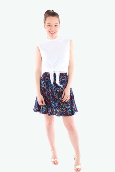 Cropped T-Shirt mit Knoten