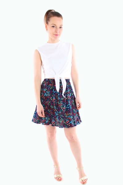 Cropped T-Shirt mit Knoten