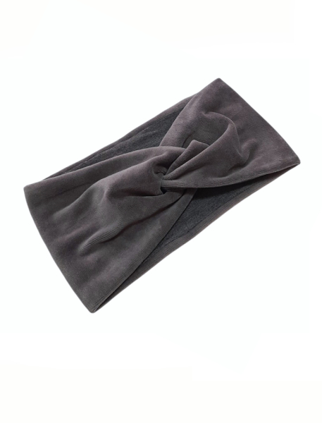 Breites Damen-Stirnband, grau