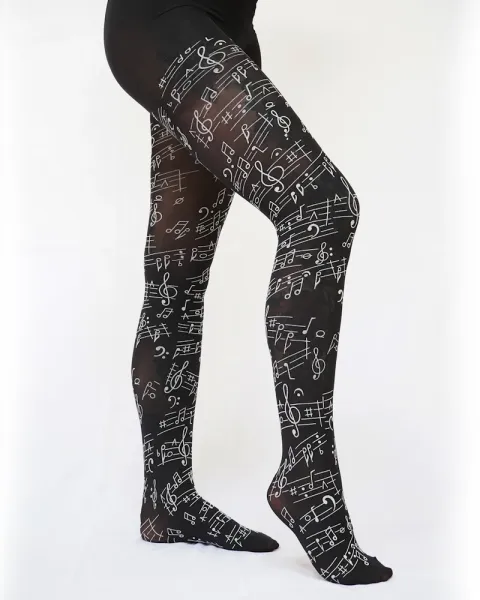 Strumpfhose mit Flockdruck