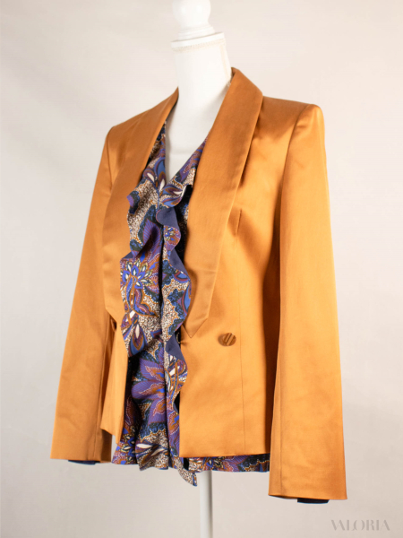 Paisley-Bluse mit Volant