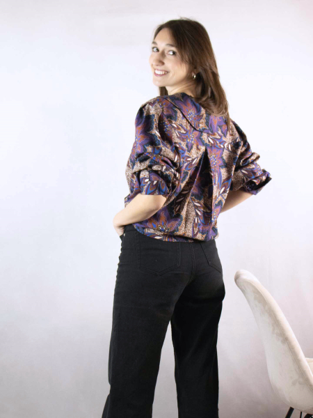 Paisley-Bluse mit Volant