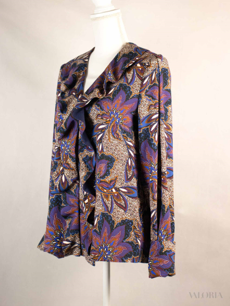 Paisley-Bluse mit Volant