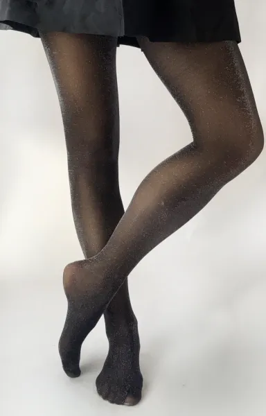 Strumpfhose in Schwarz-Silber