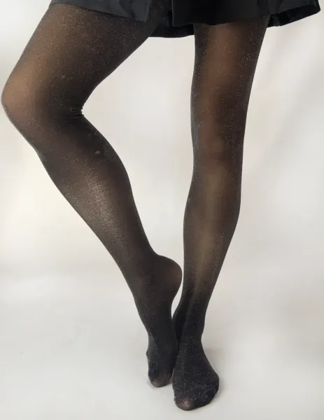 Strumpfhose in Schwarz-Silber