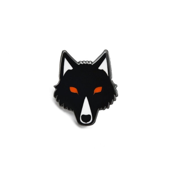 Schwarzer Wolf Emaille Pin