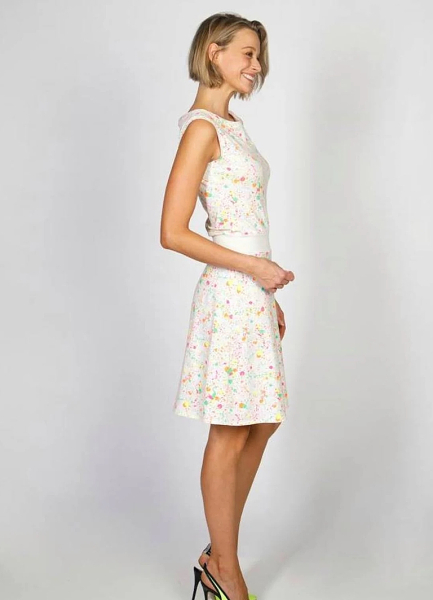 ärmelloses Kleid Kleid mit Neon