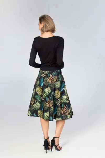 Langarm Kleid mit Blätter