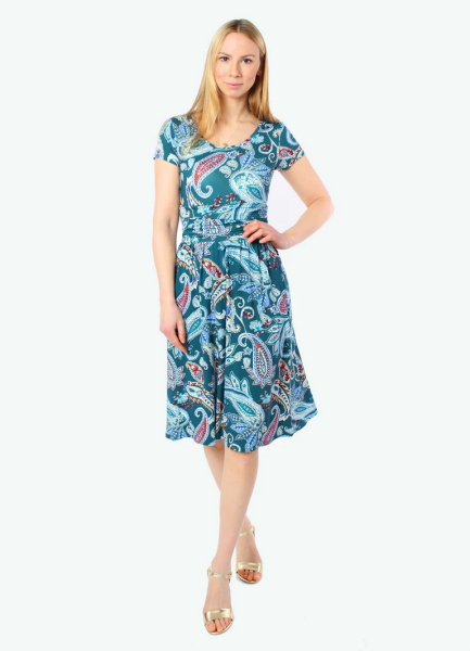Jerseykleid mit Paisley-Print