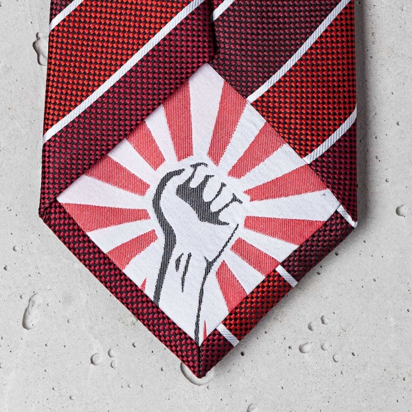 Premium Krawatte Kusunoki rotstreif