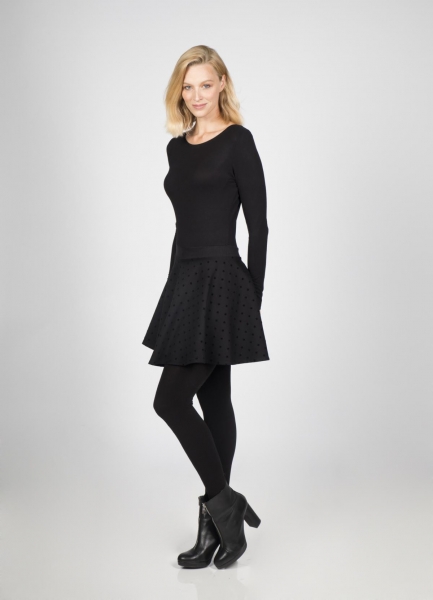 schwarzes Kleid "Pippa" mit Sternchen